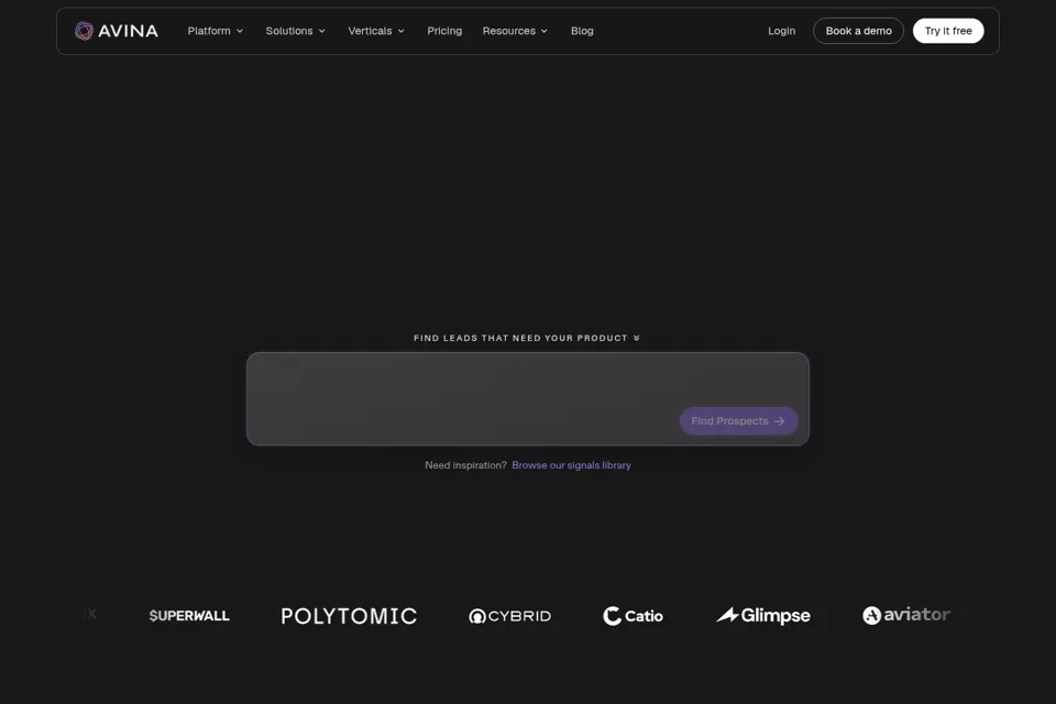 Aperçu de la landing page