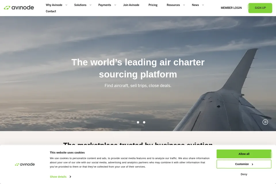 Aperçu de la landing page