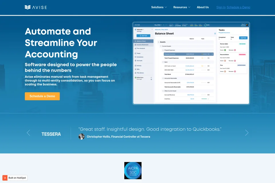Aperçu de la landing page