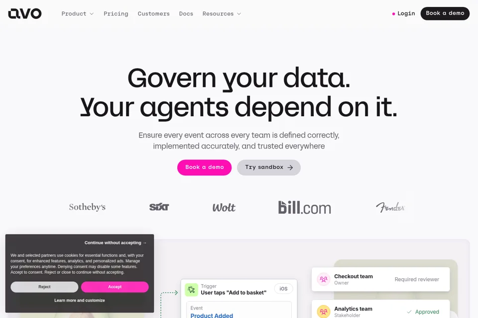 Aperçu de la landing page