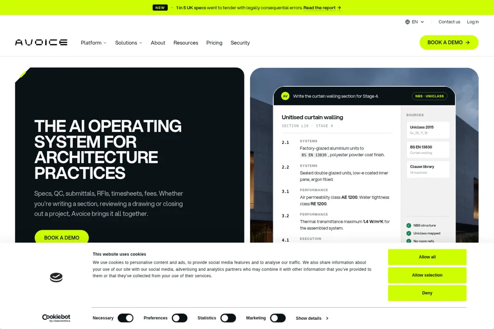 Aperçu de la landing page