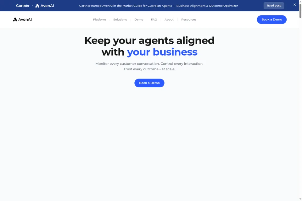 Aperçu de la landing page