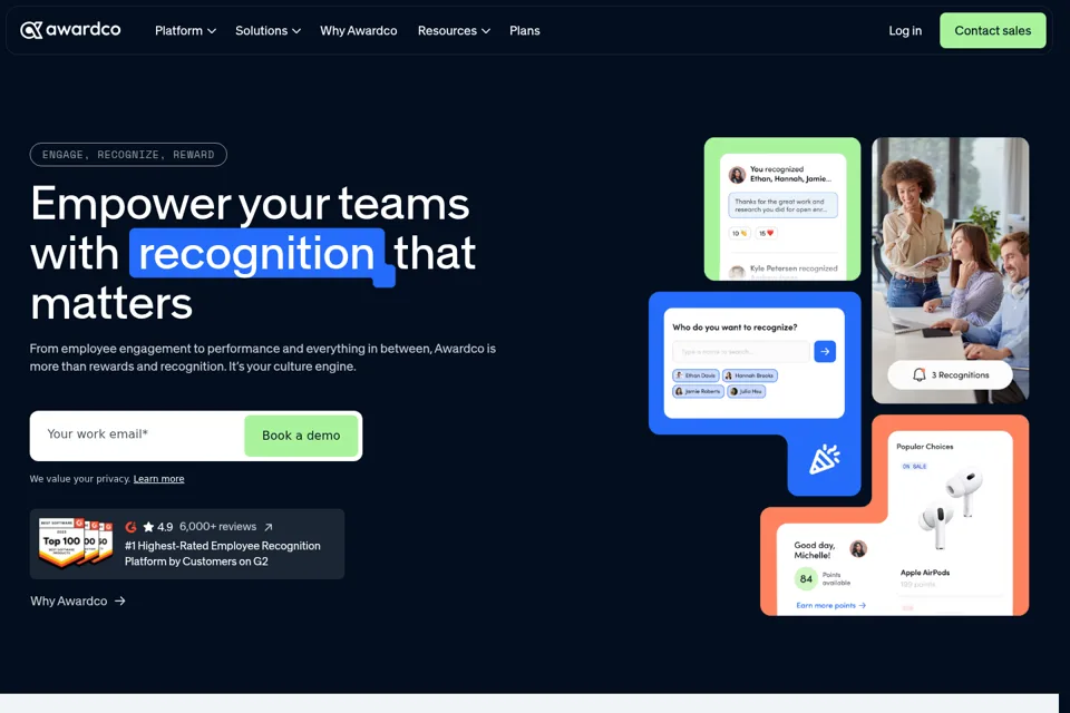 Aperçu de la landing page