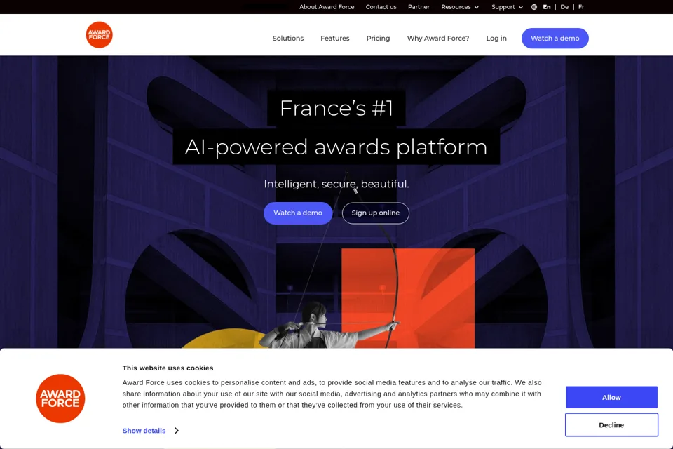 Aperçu de la landing page