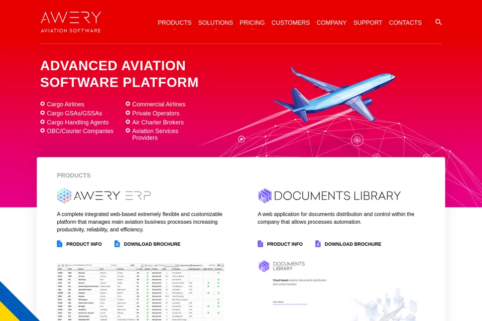 Aperçu de la landing page