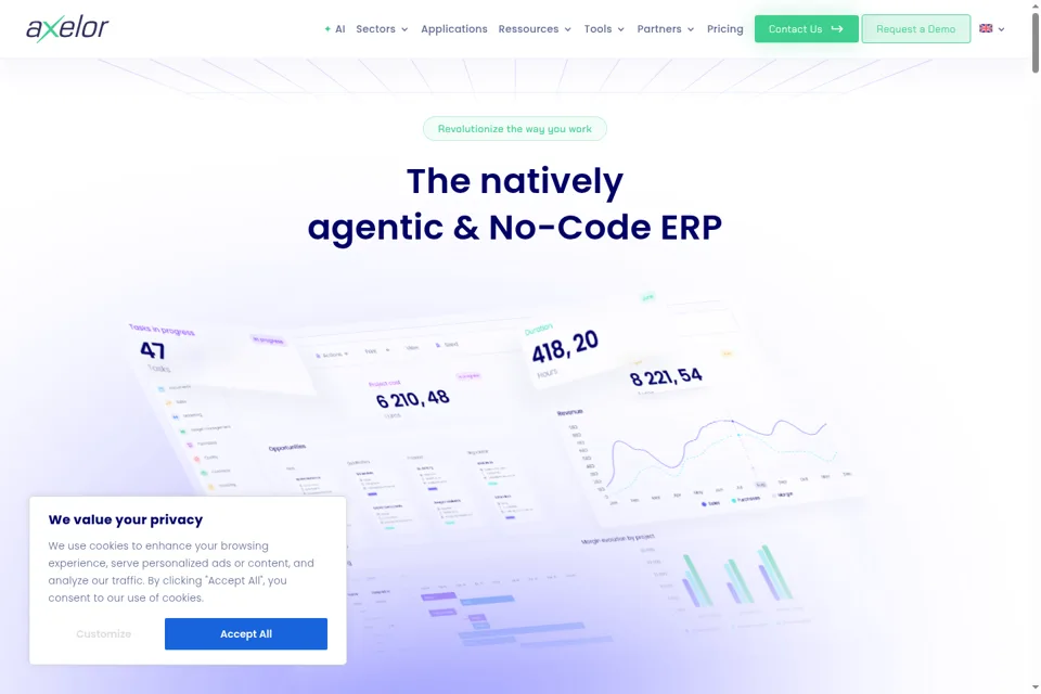 Aperçu de la landing page