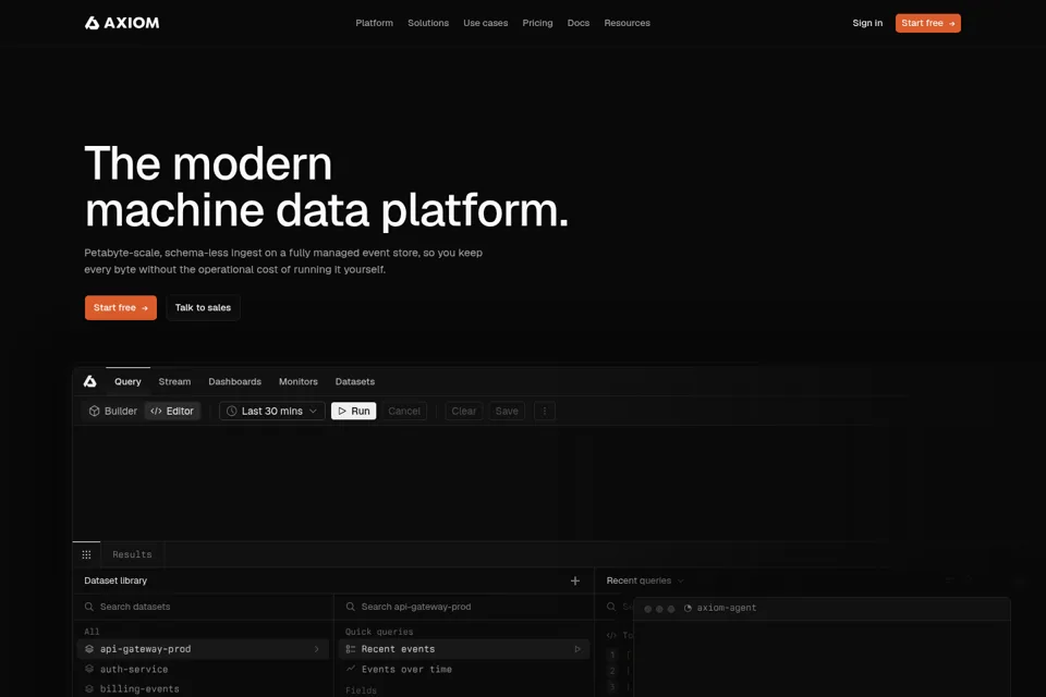 Aperçu de la landing page
