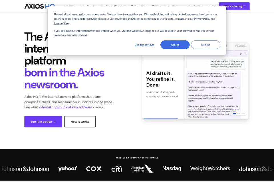 Aperçu de la landing page