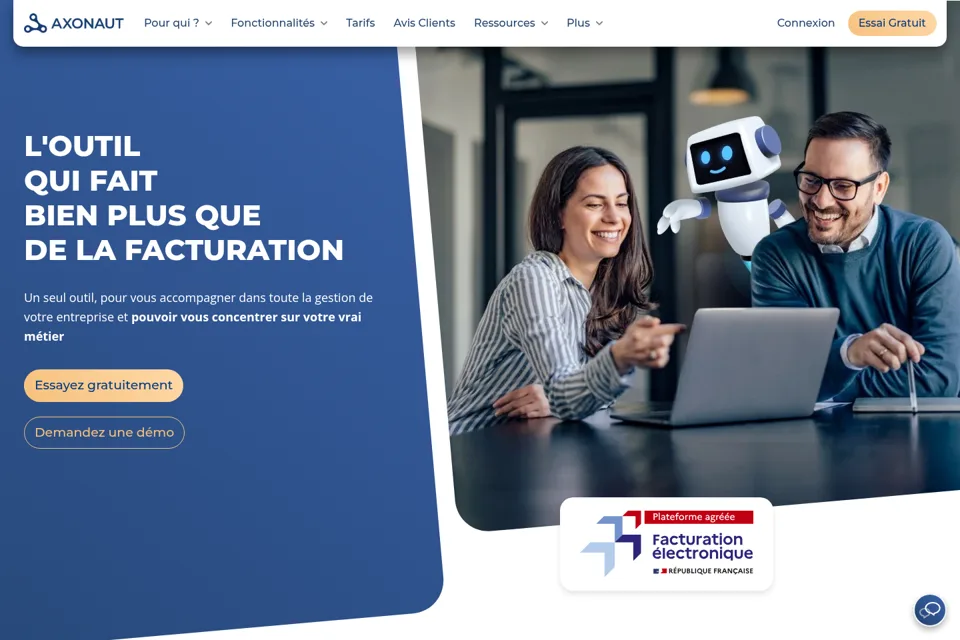 Aperçu de la landing page