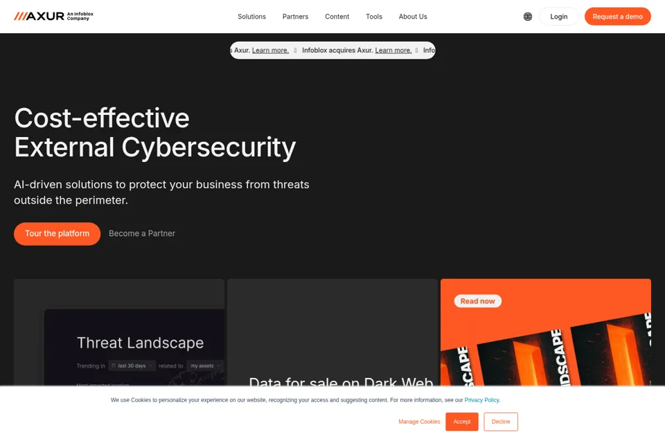 Aperçu de la landing page