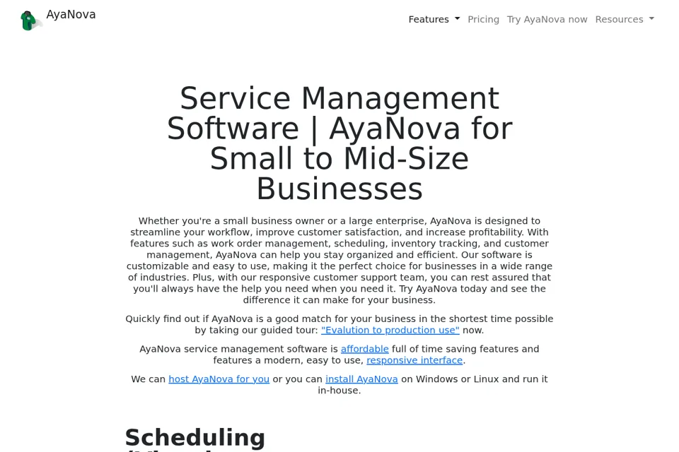 Landing page preview