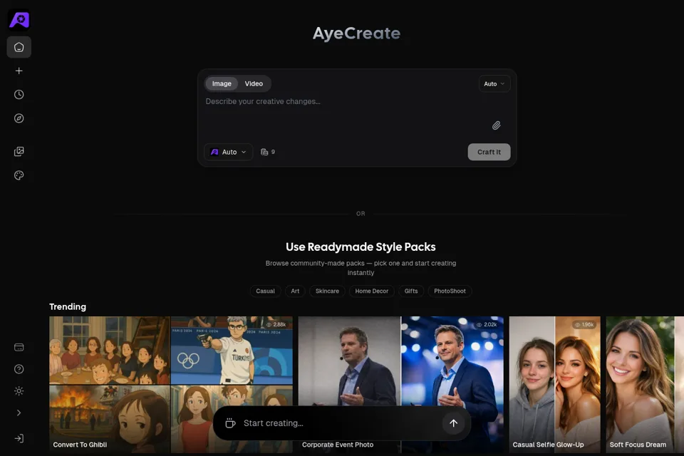 Aperçu de la landing page