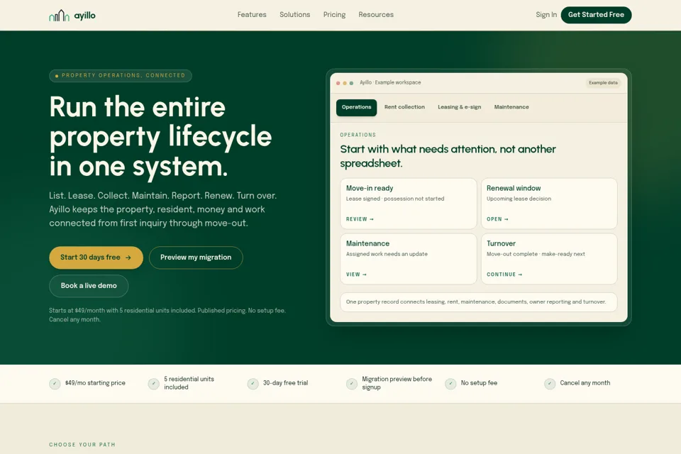 Landing page preview