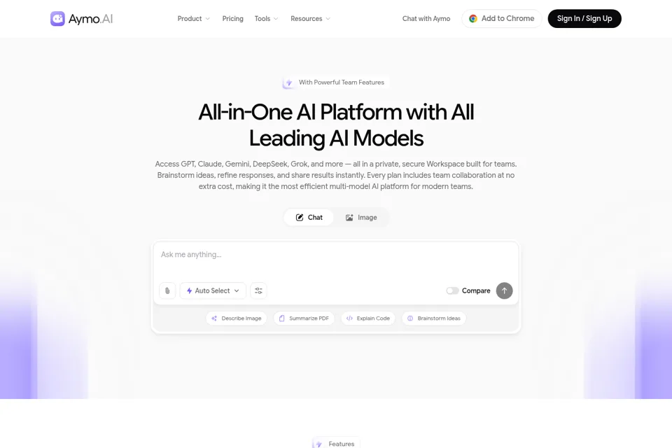 Aperçu de la landing page