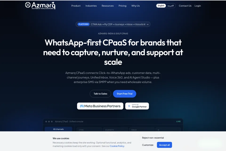 Aperçu de la landing page