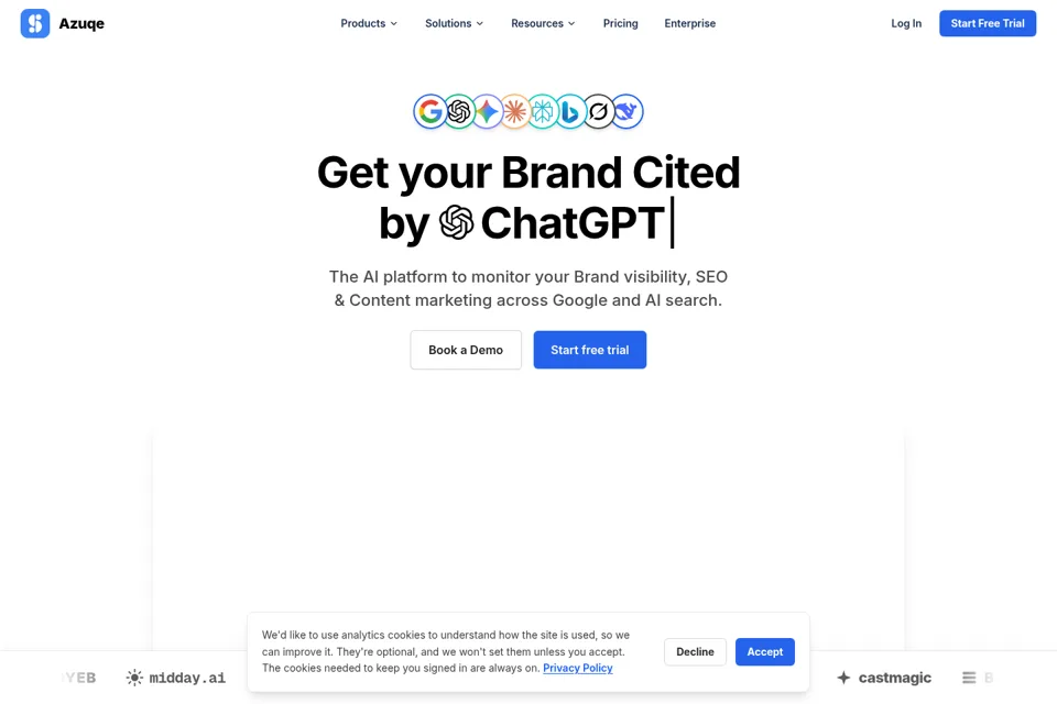 Aperçu de la landing page