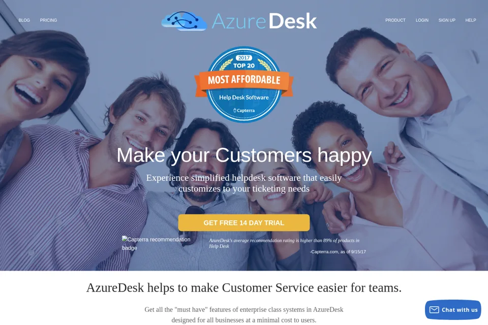 Aperçu de la landing page