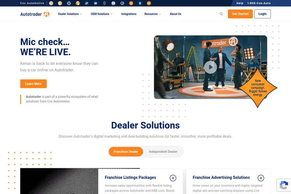 Aperçu de la landing page