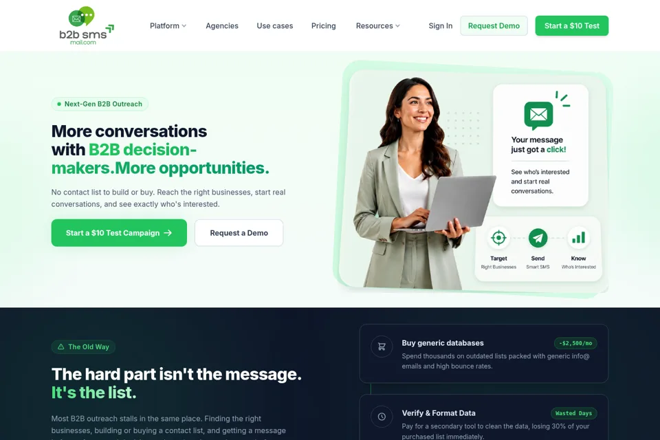 Aperçu de la landing page