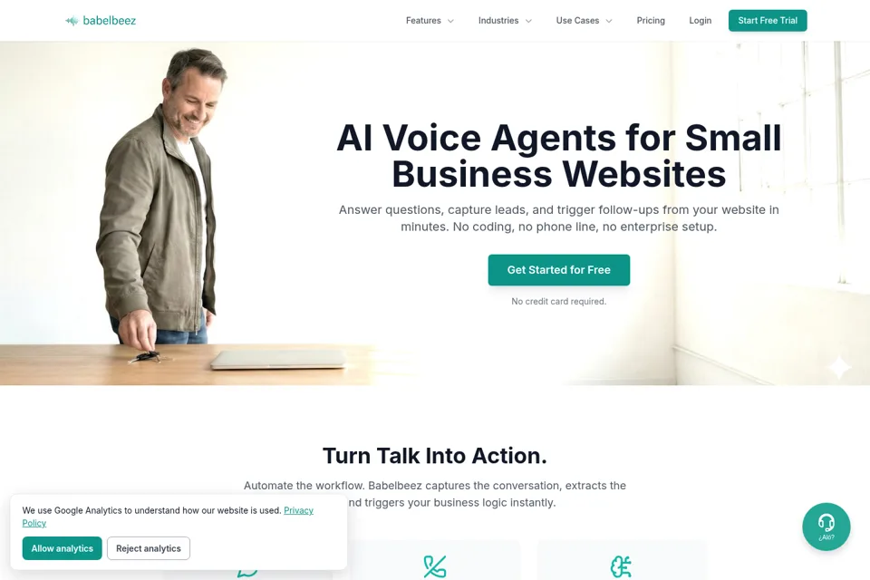 Aperçu de la landing page
