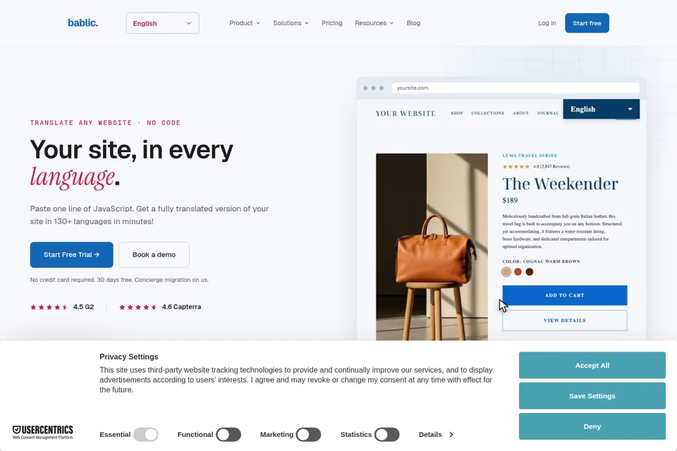 Landing page preview