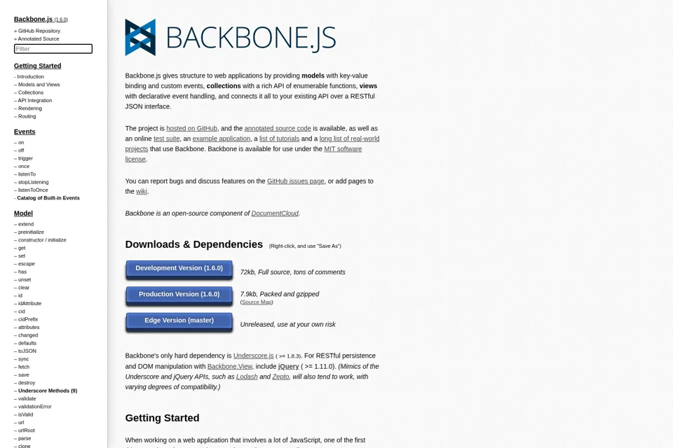 Aperçu de la landing page
