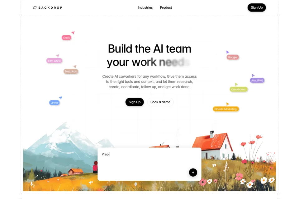 Aperçu de la landing page