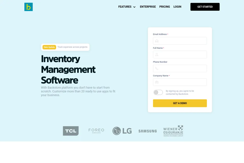 Aperçu de la landing page