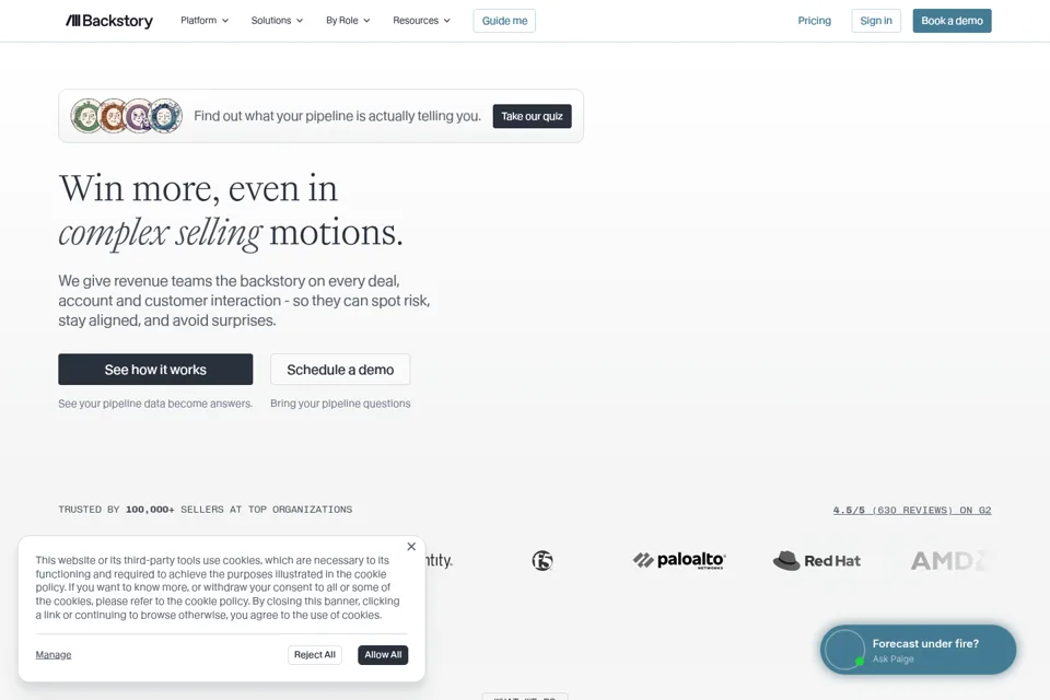 Aperçu de la landing page