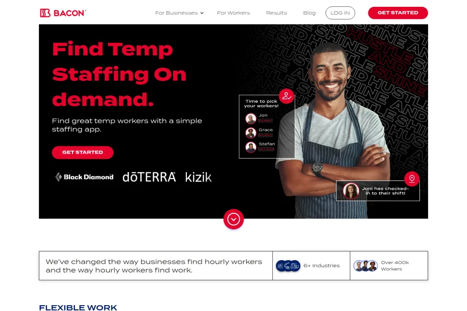 Aperçu de la landing page