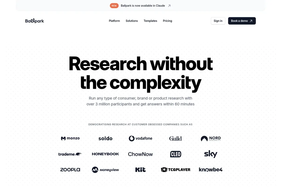 Aperçu de la landing page
