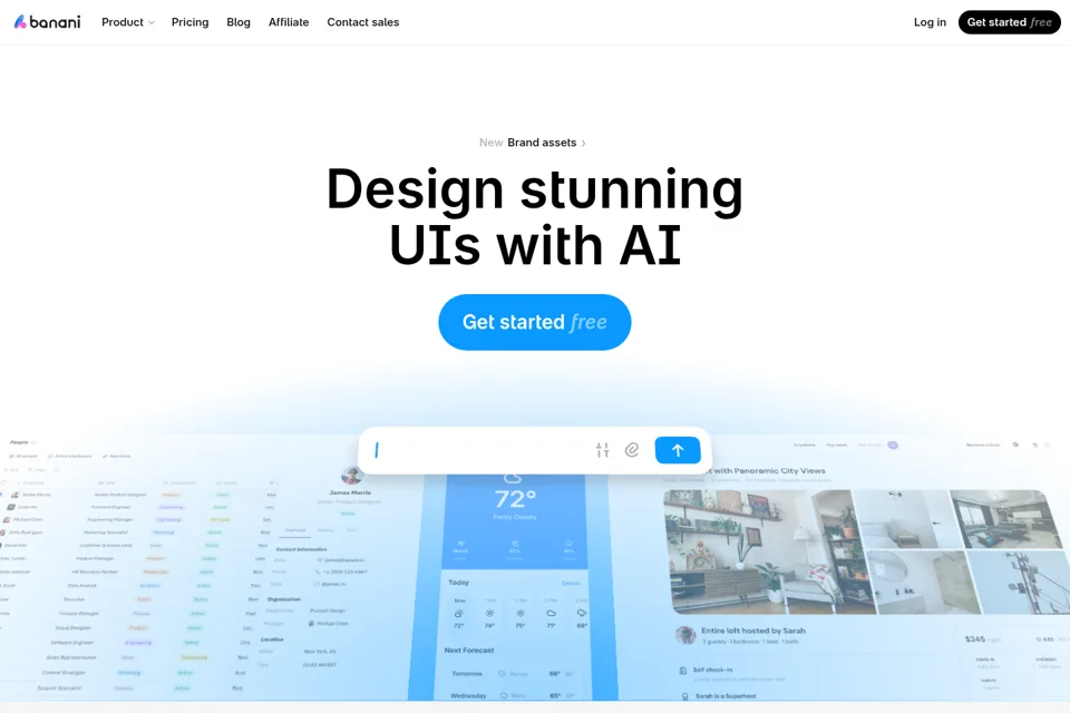 Aperçu de la landing page