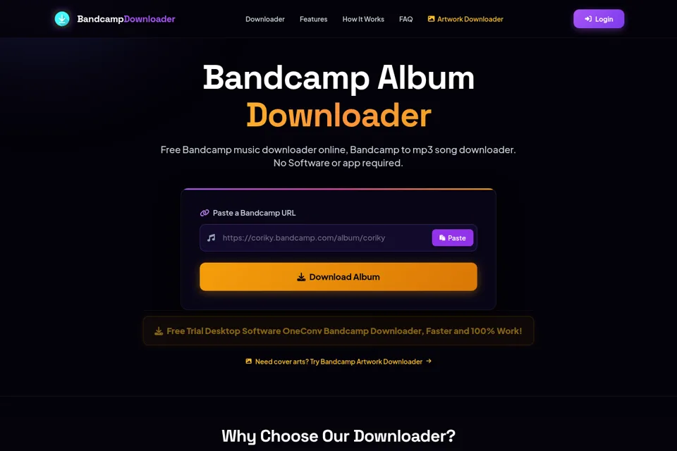 Aperçu de la landing page