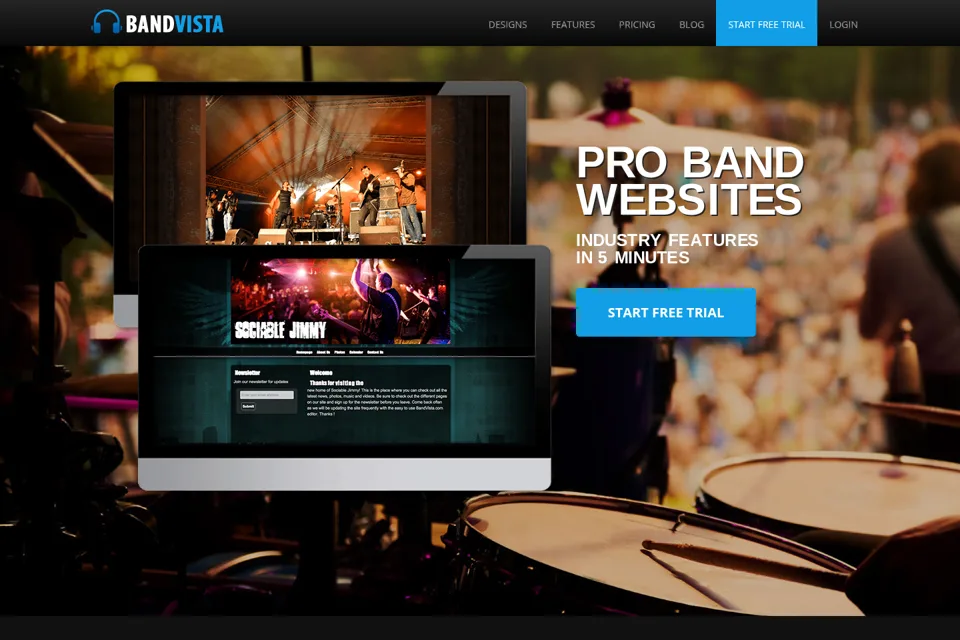 Aperçu de la landing page