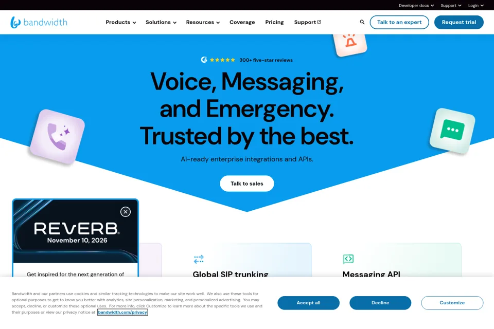Aperçu de la landing page