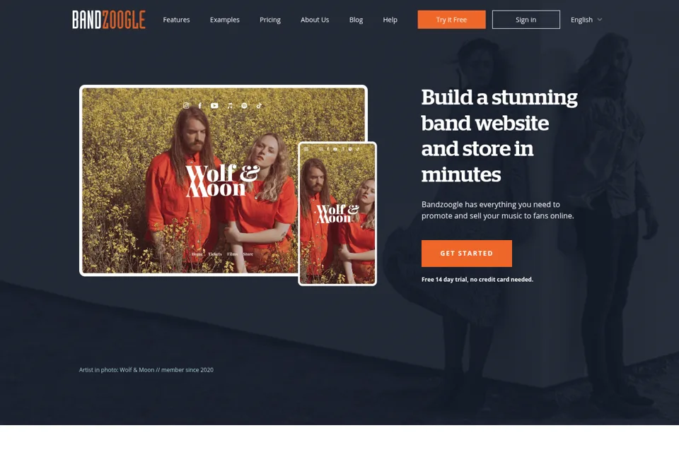 Aperçu de la landing page