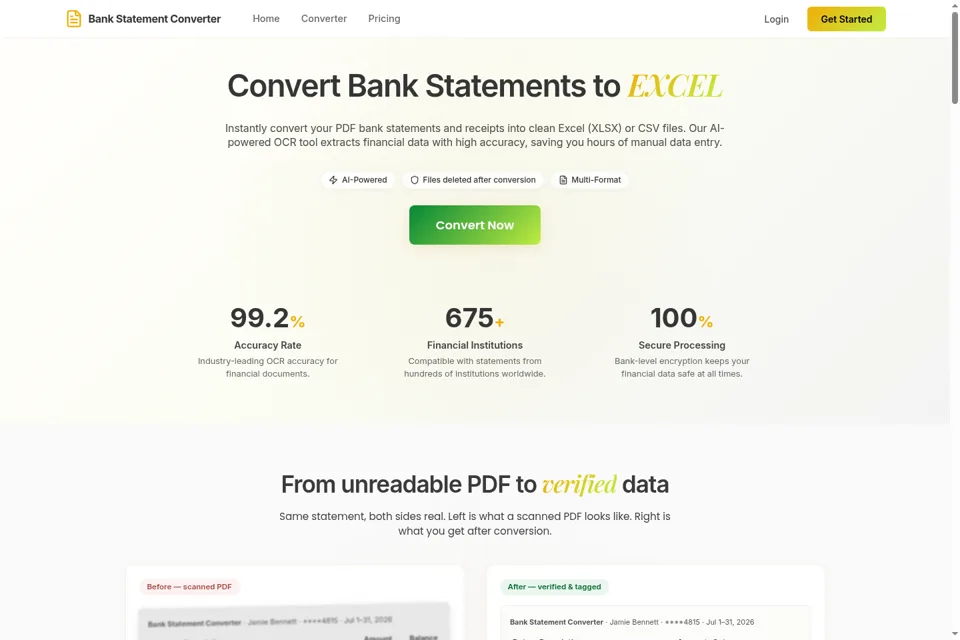 Aperçu de la landing page
