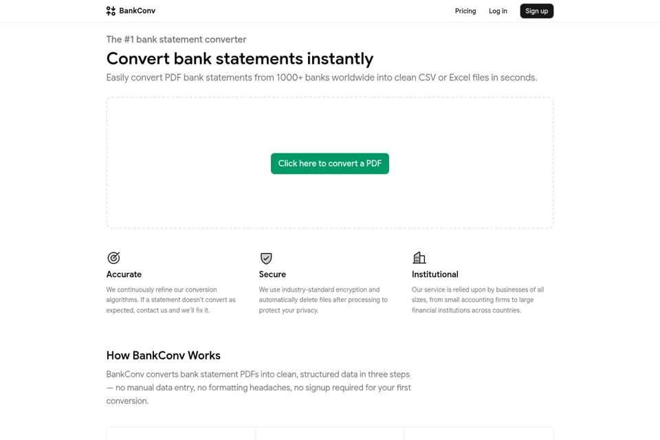 Aperçu de la landing page