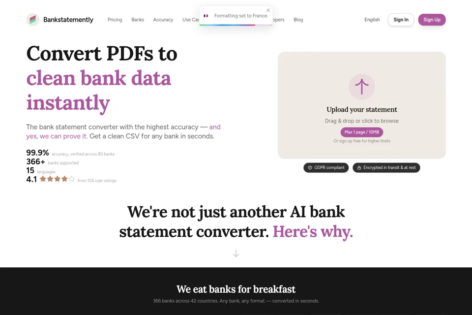 Aperçu de la landing page