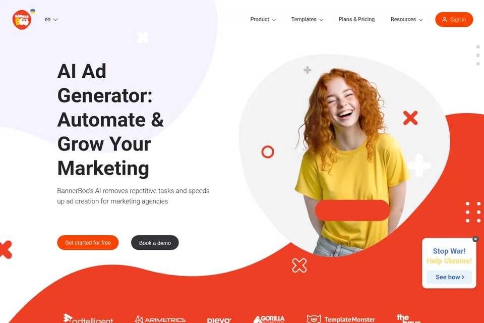 Aperçu de la landing page