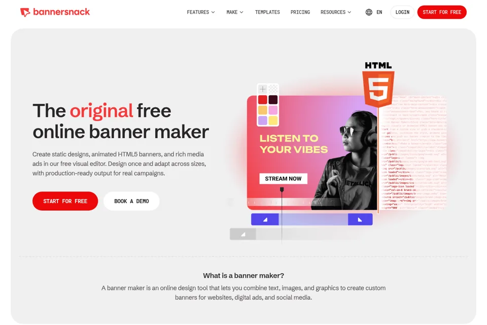 Aperçu de la landing page