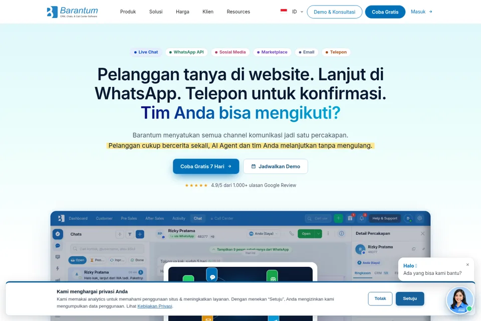 Aperçu de la landing page