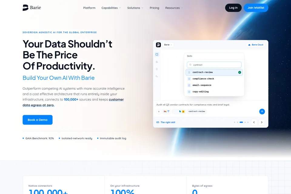Aperçu de la landing page