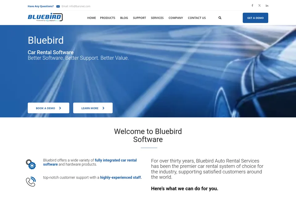 Aperçu de la landing page