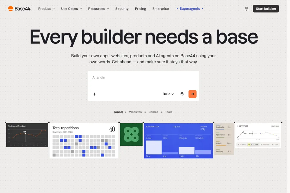 Aperçu de la landing page