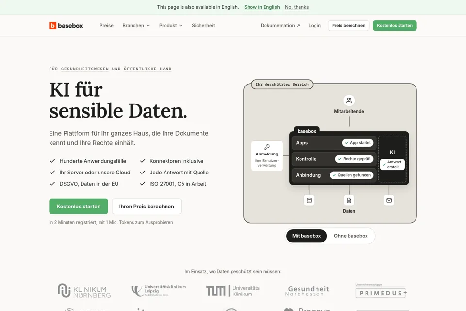 Aperçu de la landing page