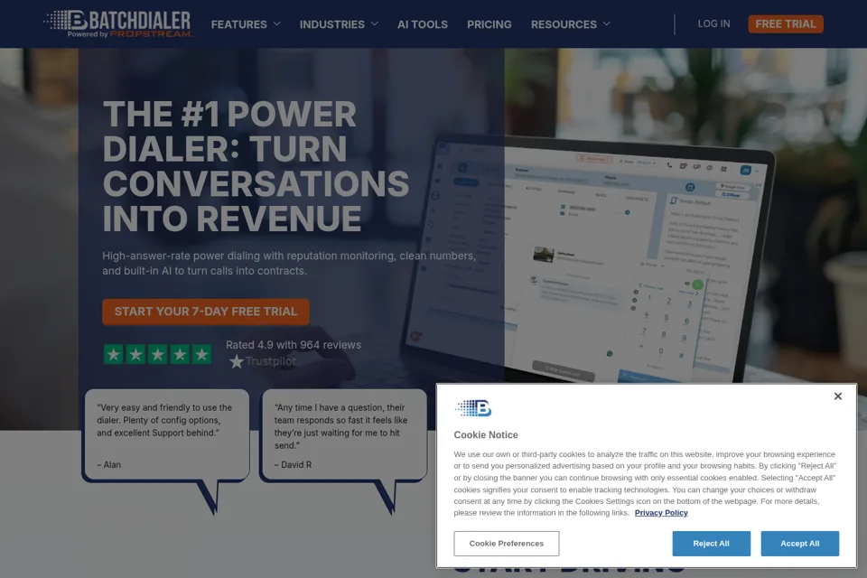 Landing page preview