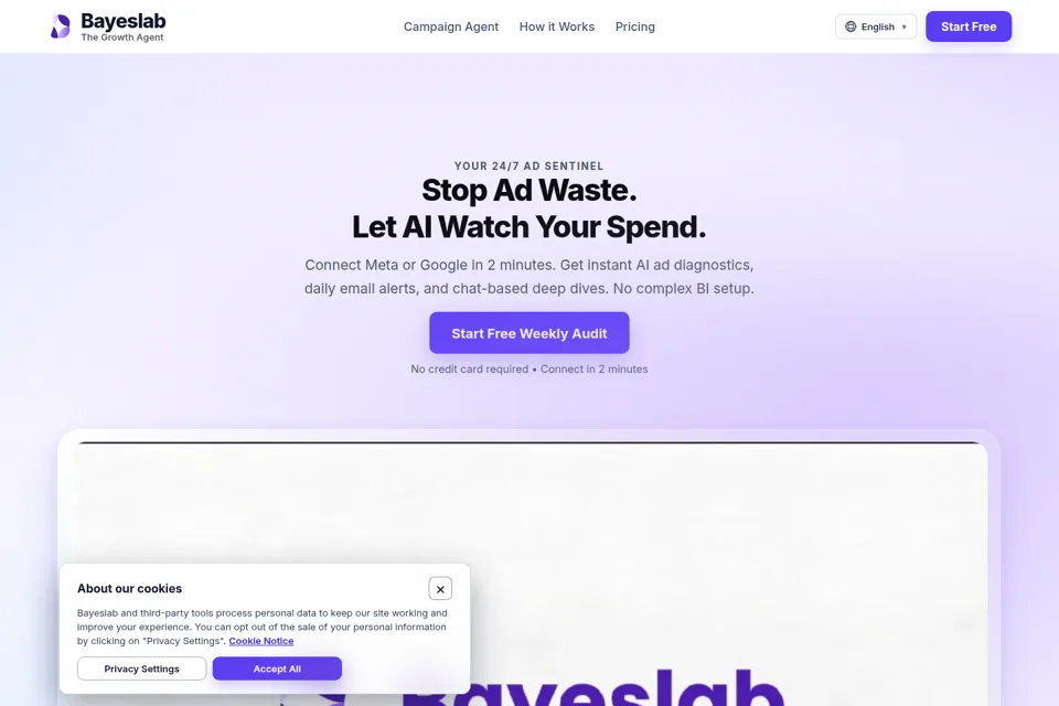 Aperçu de la landing page