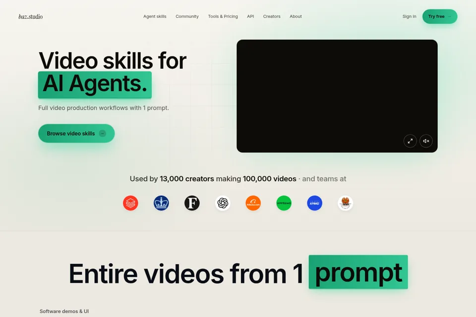 Aperçu de la landing page