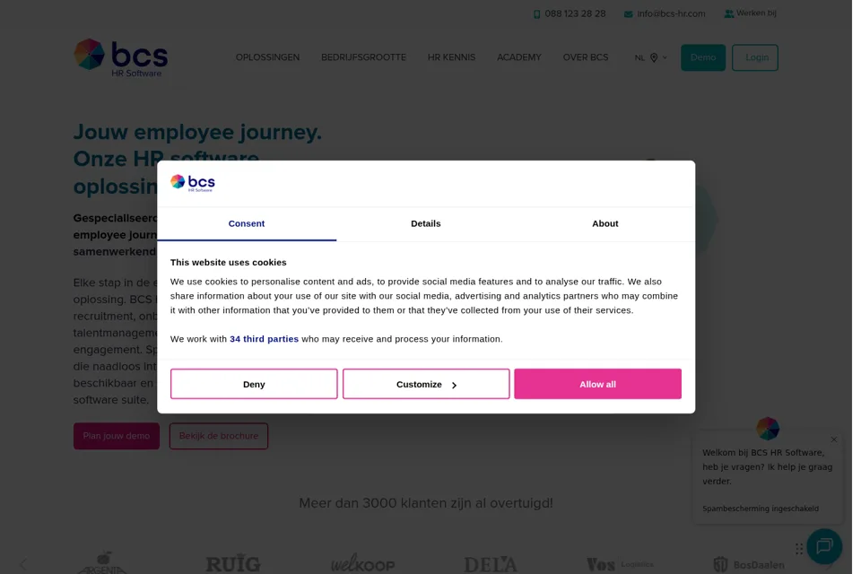 Aperçu de la landing page